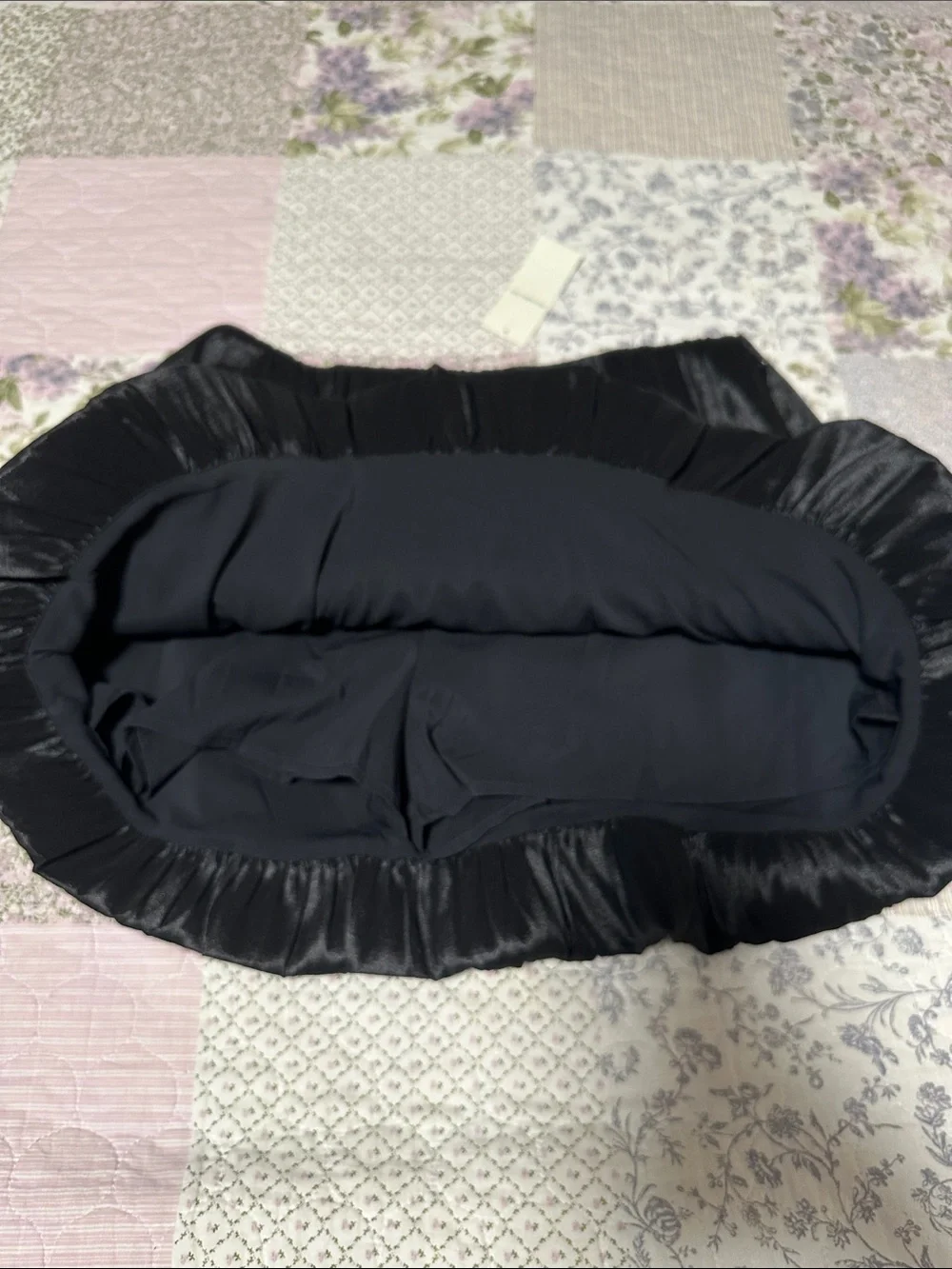 Black Satin Women's Skirt - Classic A-Line